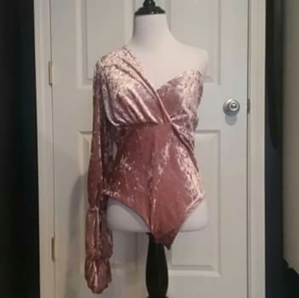 NWT  velvet one sleeve bodysuit